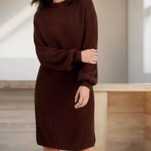 Style & Co Women's Grand Brown Mock Neck Sweater Dress Petite Large New w/ Tags!